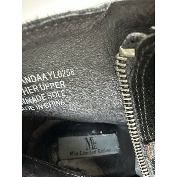 Mia Limited Edition Black Leather Studded Jeweled Ankle Boots Women’s Size 9M - Picture 10 of 10